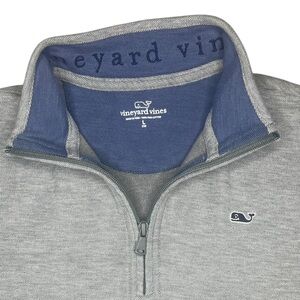 Vineyard Vines Gray Cotton Quarter Zip-Boys Large